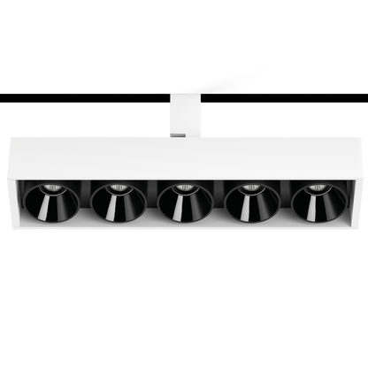 Track Spotlight Arkoslight Black Foster 48V Tilt 5, Textured White, 2700K, DALI, 38° Beam Angle, 10.5W, IP20, CRI>90