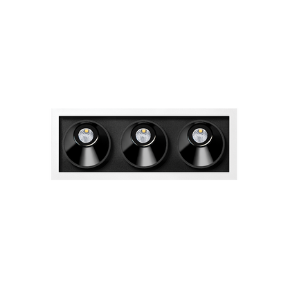 Spot Black Foster Asymmetric Incastrat 3, Alb-Negru, 2700K, Push, Unghi 38°, 6,3W, Ip20, Cri>90