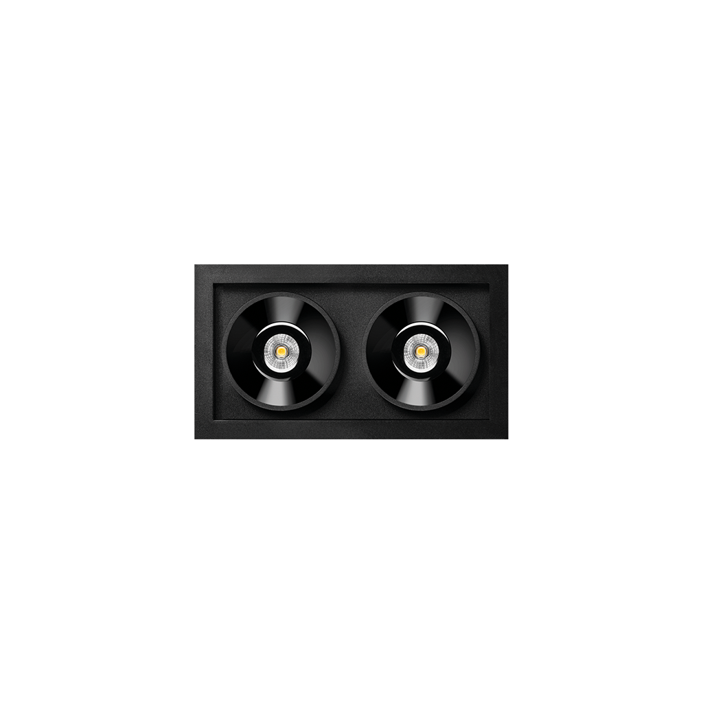 Spotlight Black Foster Recessed 2, Black, 3000K, Non-Dimmable, 38° Beam Angle, 4.2W, IP20, CRI>90
