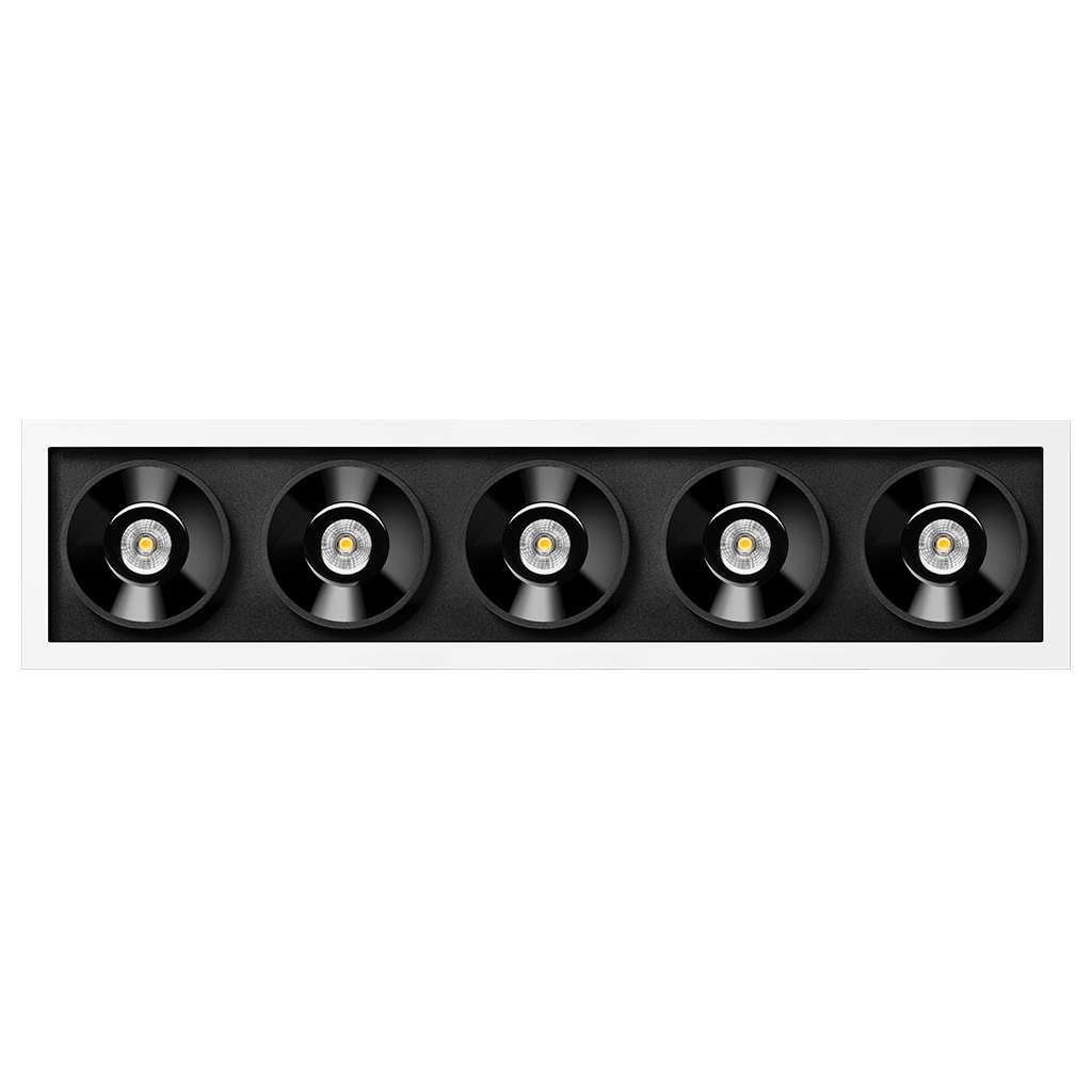 Spot Black Foster Incastrat 5, Alb-Negru, 3500K, Push, Unghi 19°, 10,5W, Ip20, Cri>90