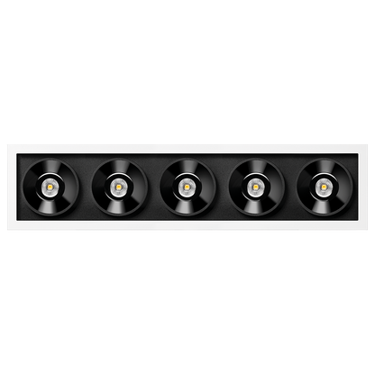 Spot Black Foster Incastrat 5, Alb-Negru, 3500K, Push, Unghi 19°, 10,5W, Ip20, Cri>90