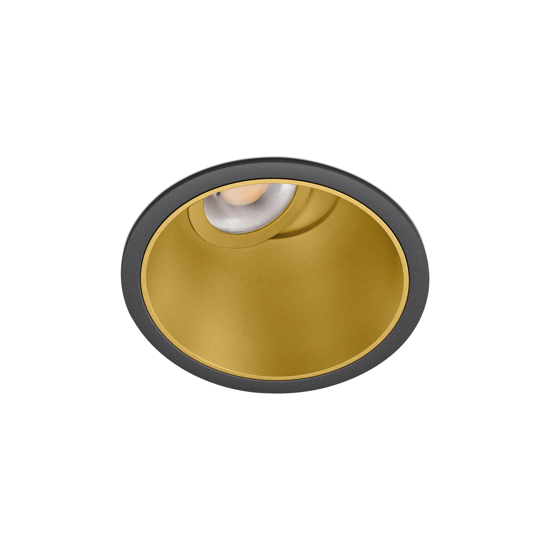 Spotlight Buddy Tilt Dim To Warm, Black-Gold, Dim To Warm 3000 - 1800K, DALI / Phase Cut, 54° Beam Angle, 6W, IP54, CRI>90