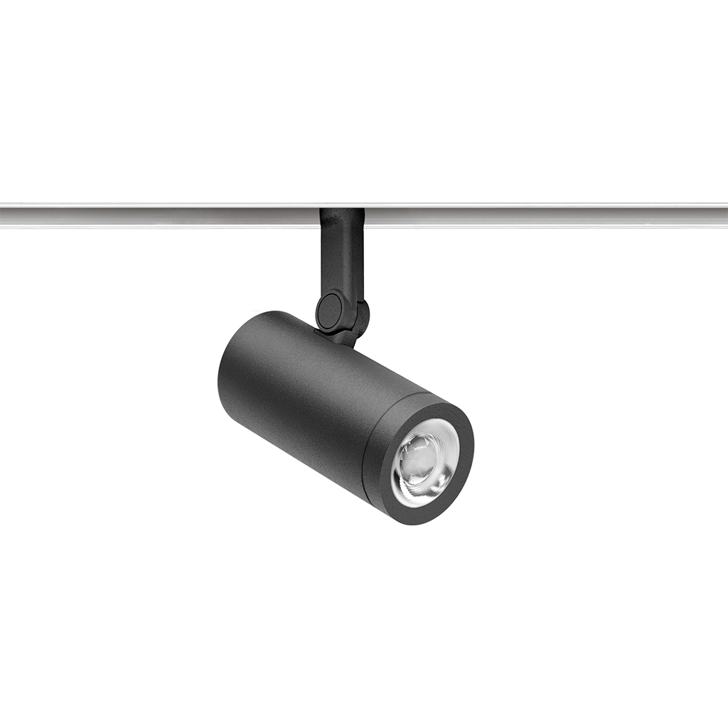 Spot Pentru Șină Arkoslight Coco 48V, Negru Texturat - Șină Albă, 3000K, Dali, Unghi 20°, 8,7W, Ip20, Cri>90