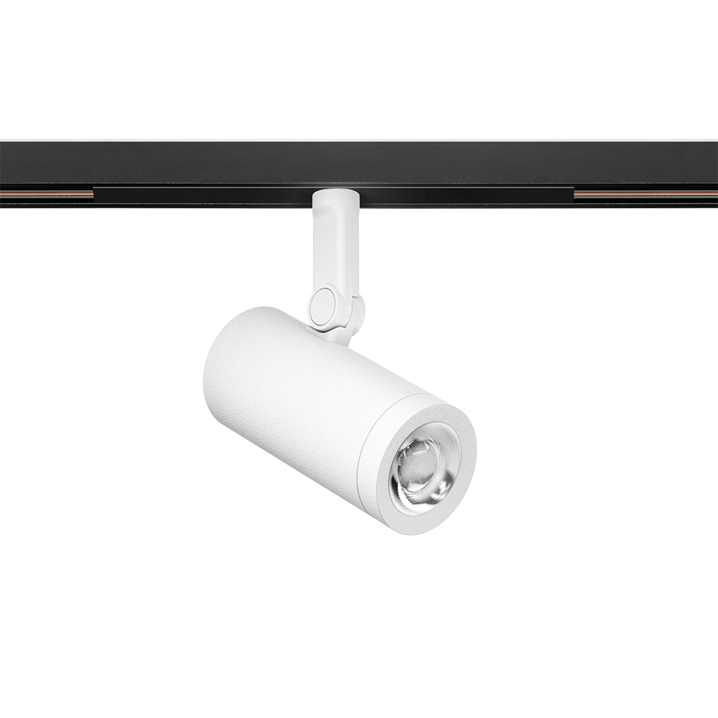 Spot Pentru Șină Arkoslight Coco 48V Short, Alb Texturat, 3500K, Dali, Unghi 48°, 8,7W, Ip20, Cri>90