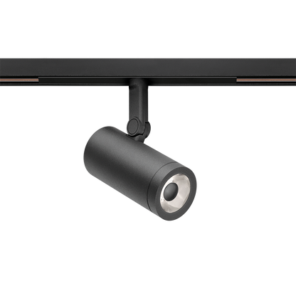 Track Spotlight Arkoslight Coco 48V Super Spot Short, Textured Black, 4000K, DALI, 12° Beam Angle, 6W, IP20, CRI>90