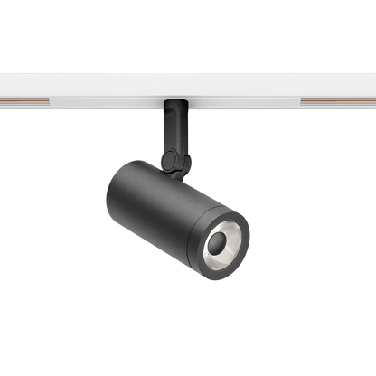 Spot Pentru Șină Arkoslight Coco 48V Super Spot Short, Negru Texturat - Șină Albă, 4000K, On Board, Unghi 12°, 6W, Ip20, Cri>90