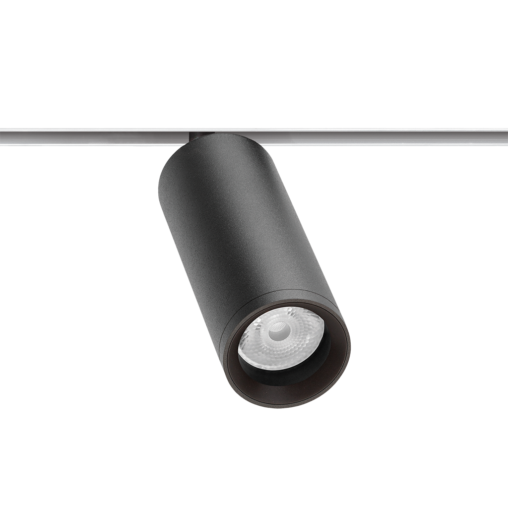 Track Spotlight Arkoslight Fit 50 48V, Textured Black - White Track, 3500K, DALI, 50° Beam Angle, 12W, IP20, CRI>90