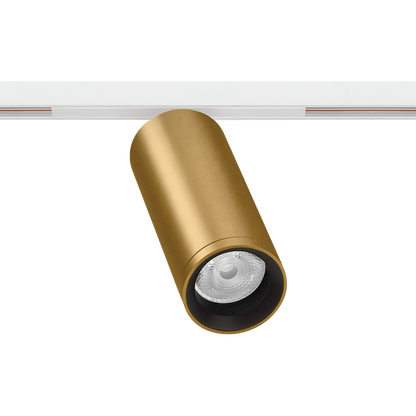 Spot Pentru Șină Arkoslight Fit 50 48V Short, Auriu - Șină Albă, 3000K, Dali, Unghi 26°, 12W, Ip20, Cri>90