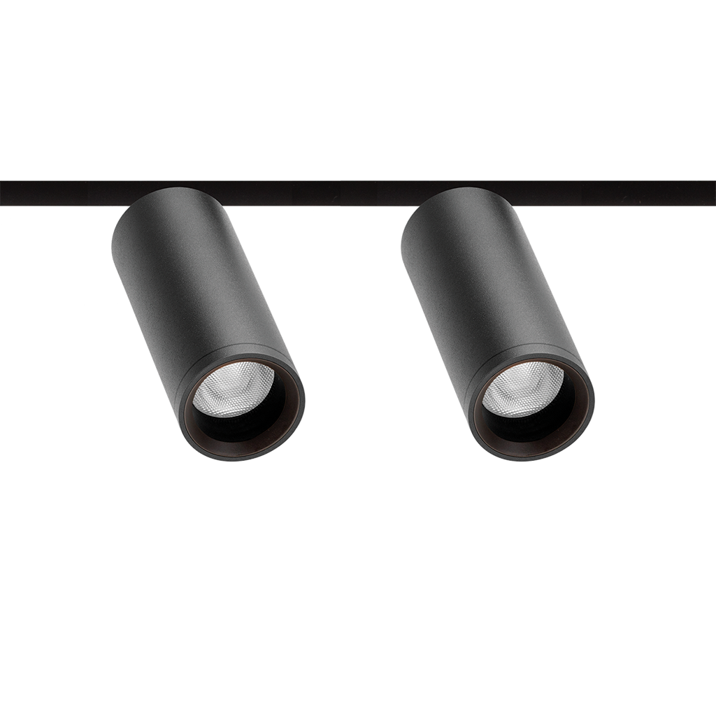 Track Spotlight Arkoslight Fit 35 48V Double, Textured Black, 3000K, Non-Dimmable, 36° Beam Angle, 11W, IP20, CRI>90