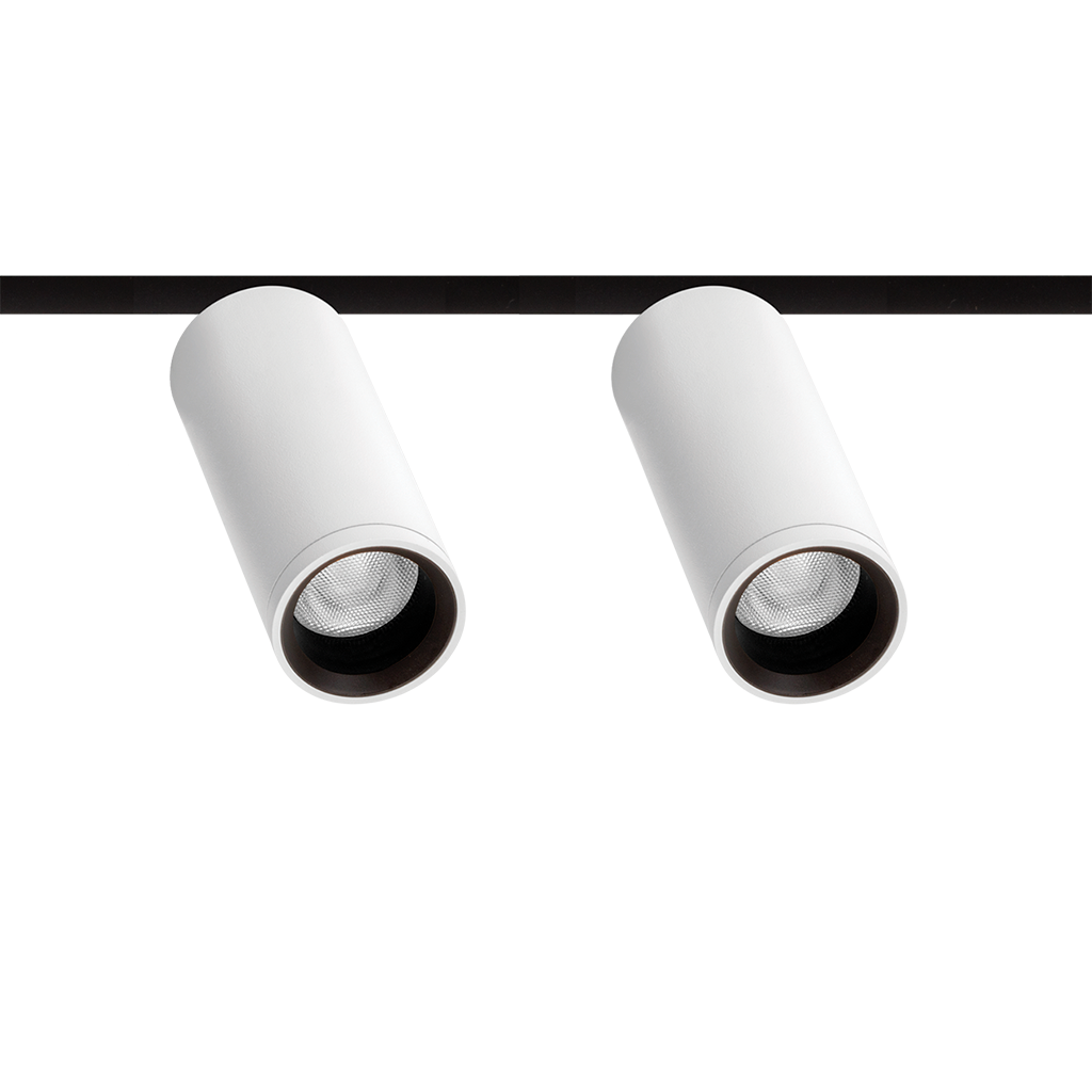 Track Spotlight Arkoslight Fit 35 48V Double, Textured White, 3000K, Non-Dimmable, 36° Beam Angle, 11W, IP20, CRI>90