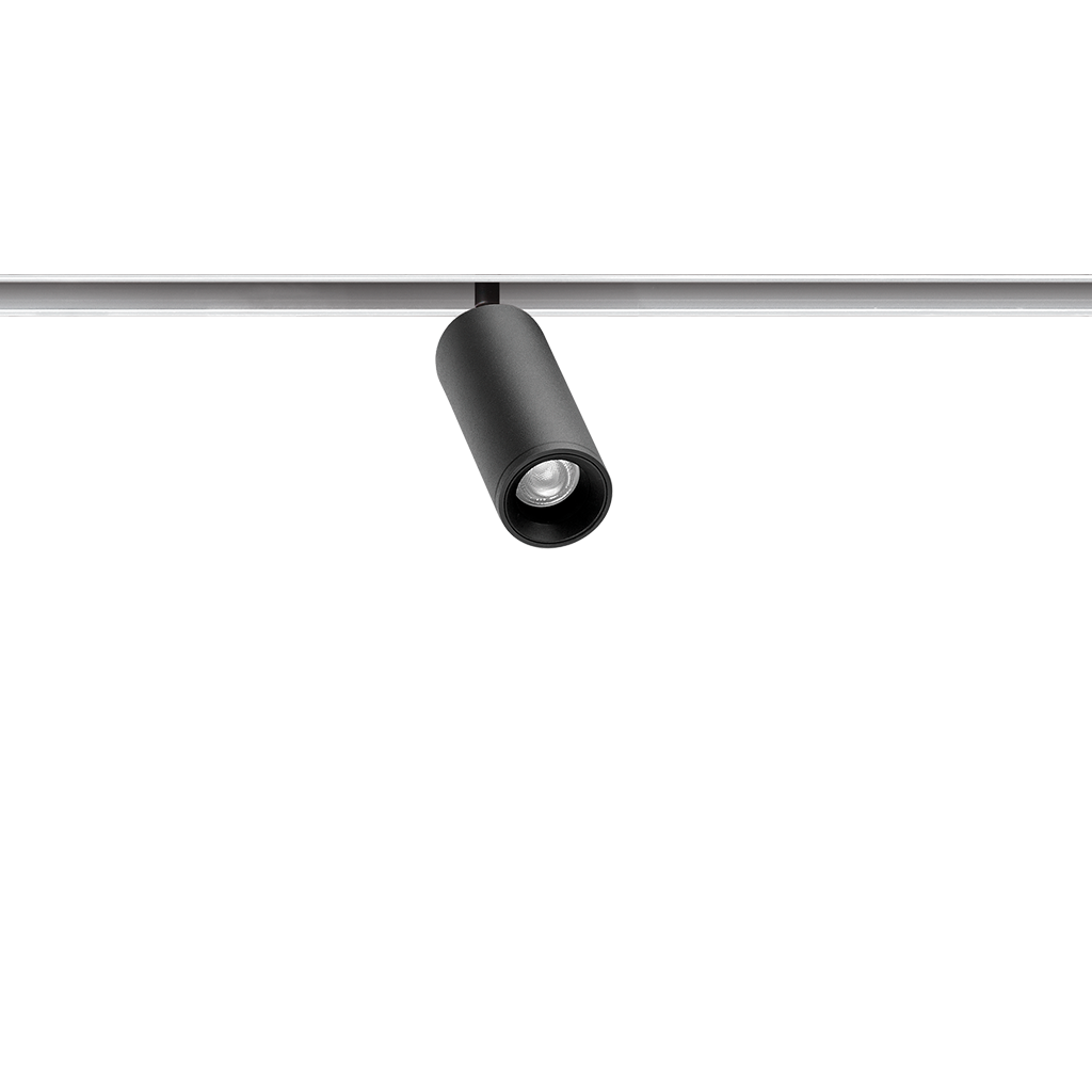 Spot Pentru Șină Arkoslight Fit 20 48V, Negru Texturat - Șină Albă, 2700K, Dali, Unghi 30°, 2,1W, Ip20, Cri>90