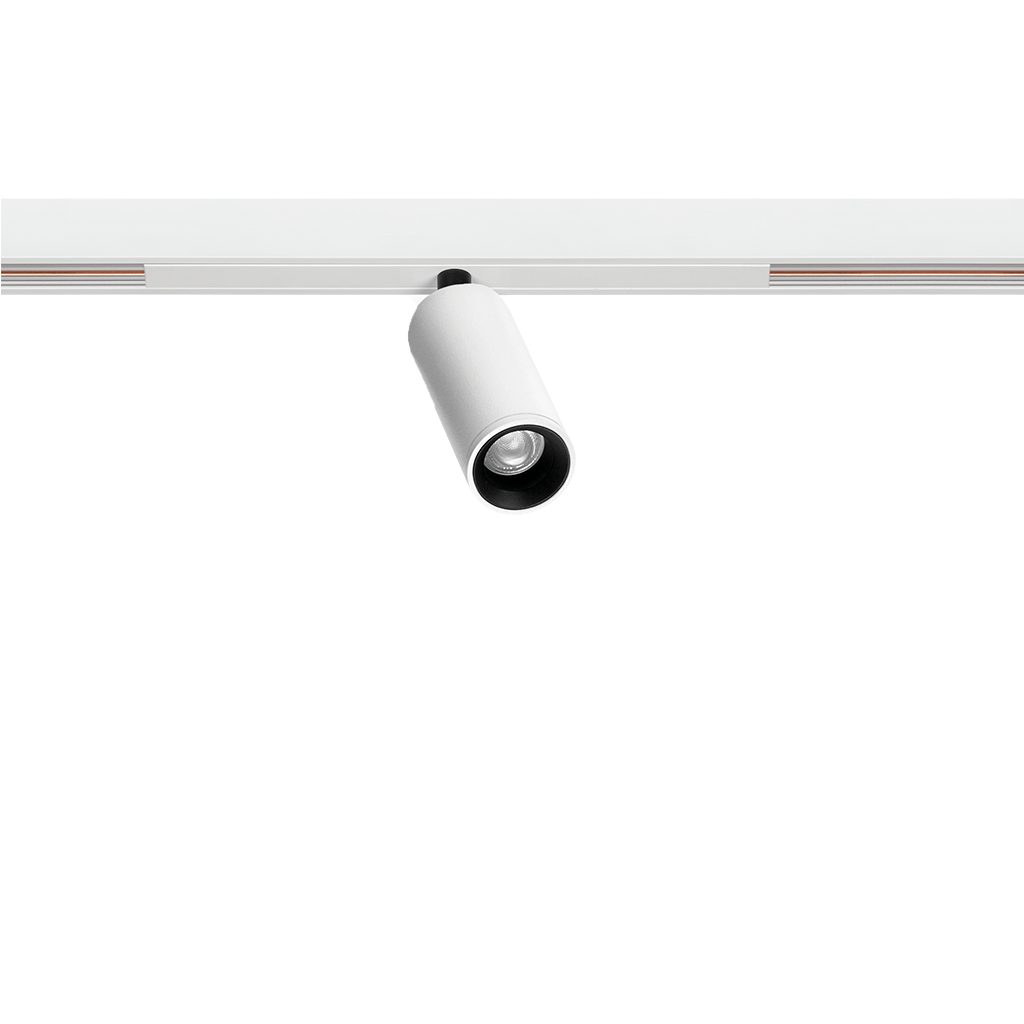 Spot Pentru Șină Arkoslight Fit 20 48V Short, Alb Texturat - Șină Albă, 3500K, Dali, Unghi 30°, 2,1W, Ip20, Cri>90