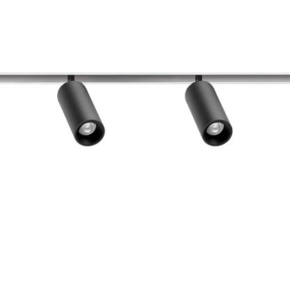 Spot Pentru Șină Arkoslight Fit 20 48V Double, Negru Texturat - Șină Albă, 2700K, Dali, Unghi 12°, 4,2W, Ip20, Cri>90