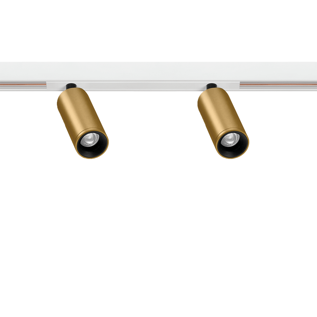 Track Spotlight Arkoslight Fit 20 48V Double Short, Gold - White Track, 2700K, DALI, 30° Beam Angle, 4.2W, IP20, CRI>90