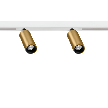 Track Spotlight Arkoslight Fit 20 48V Double Short, Gold - White Track, 2700K, DALI, 30° Beam Angle, 4.2W, IP20, CRI>90