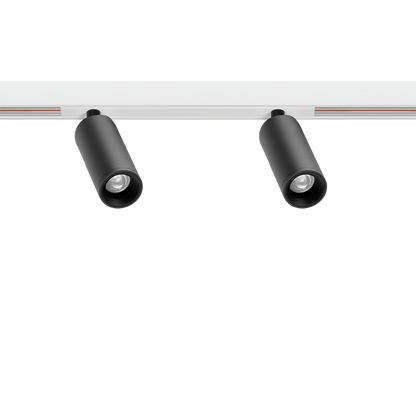 Spot Pentru Șină Arkoslight Fit 20 48V Double Short, Negru Texturat - Șină Albă, 2700K, Dali, Unghi 30°, 4,2W, Ip20, Cri>90