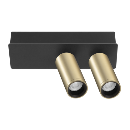 Spotlight Fit 35 Surface-Mounted Double, Gold, 3500K, DALI, 20° Beam Angle, 11W, IP20, CRI>90
