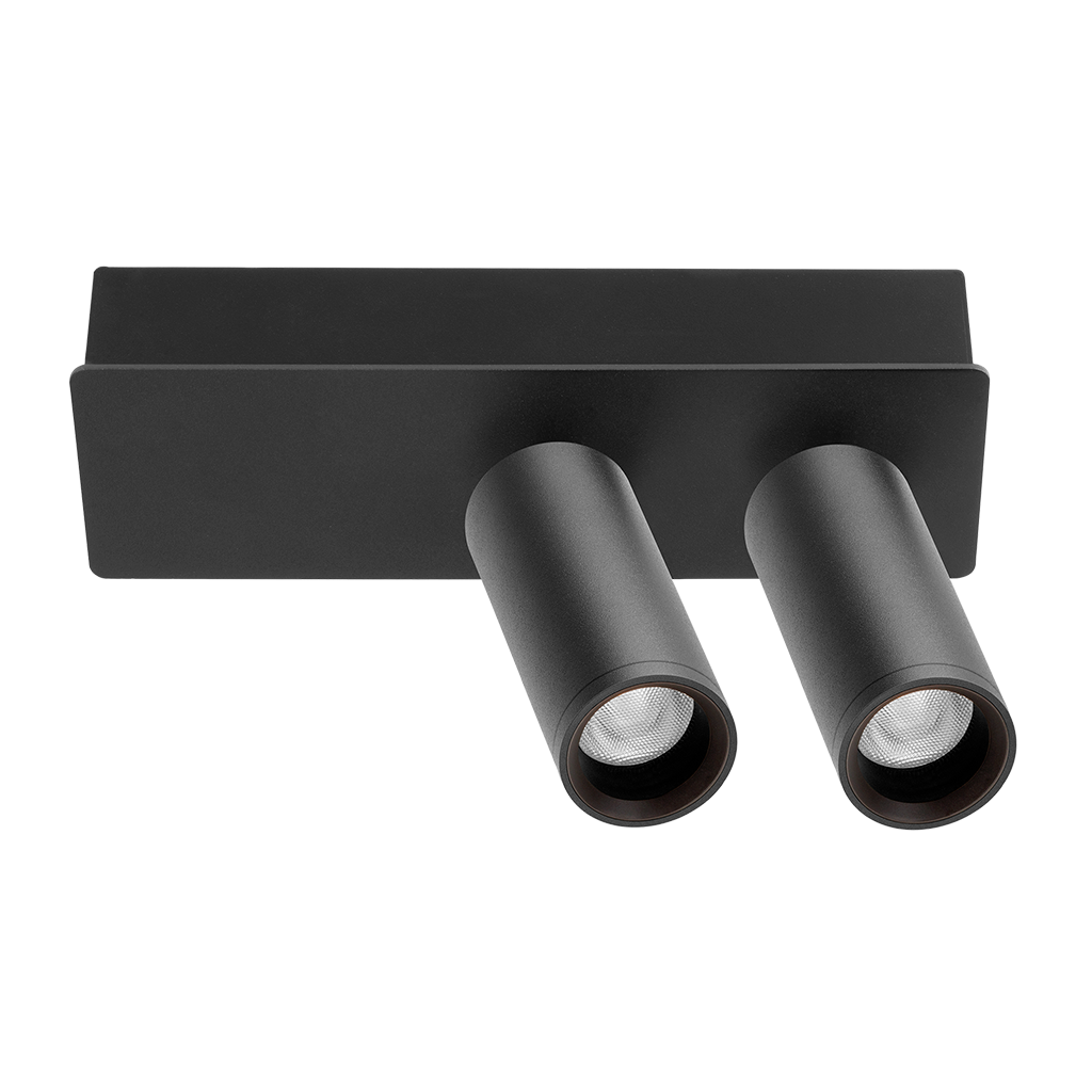 Spotlight Fit 35 Surface-Mounted Double, Textured Black, 3500K, DALI, 20° Beam Angle, 11W, IP20, CRI>90
