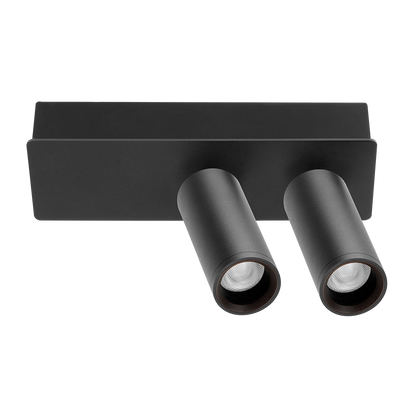 Spotlight Fit 35 Surface-Mounted Double, Textured Black, 3500K, DALI, 20° Beam Angle, 11W, IP20, CRI>90