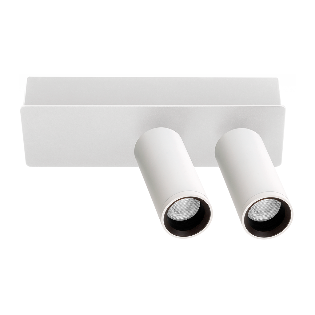 Spotlight Fit 35 Surface-Mounted Double, Textured White, 3500K, DALI, 29° Beam Angle, 11W, IP20, CRI>90