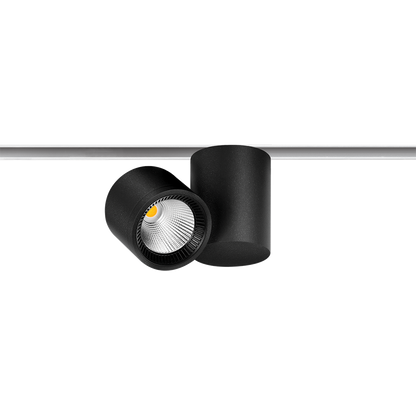 Spot Pentru Șină Arkoslight Io 48V, Negru Texturat - Șină Albă, 2700K, Dali, Unghi 20°, 4,5W, Ip20, Cri>90
