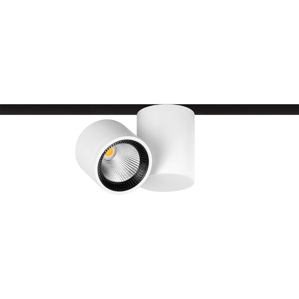 Spot Pentru Șină Arkoslight Io 48V, Alb Texturat, 3000K, Dali, Unghi 20°, 4,5W, Ip20, Cri>90