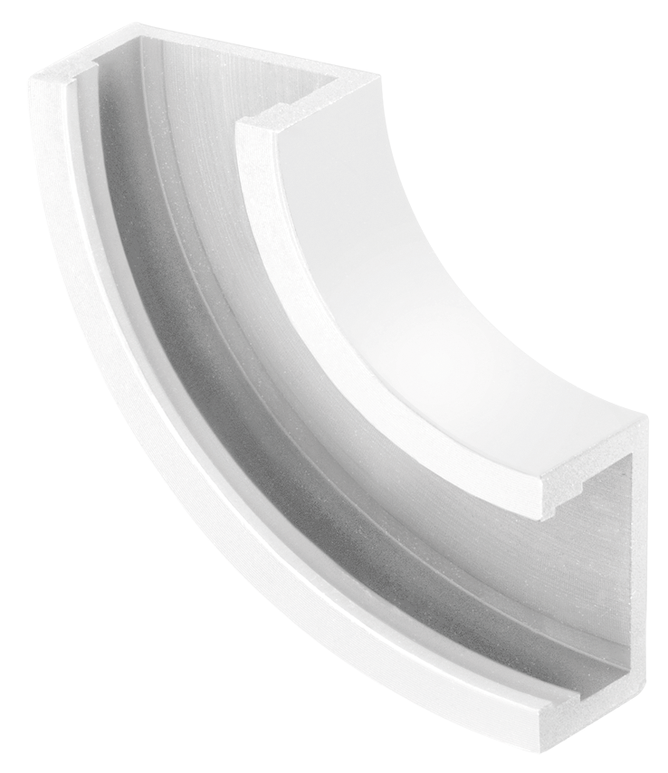 Track Accessory Arkoslight Minimal Track 24V 90º Corner 1 Plane Rounded Textured White