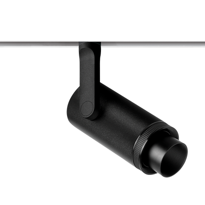Spot Pentru Șină Arkoslight Plus 48V, Negru Texturat - Șină Albă, 4000K, Fără Dimare, Unghi 12°-51°, 18W, Ip20, Cri>90