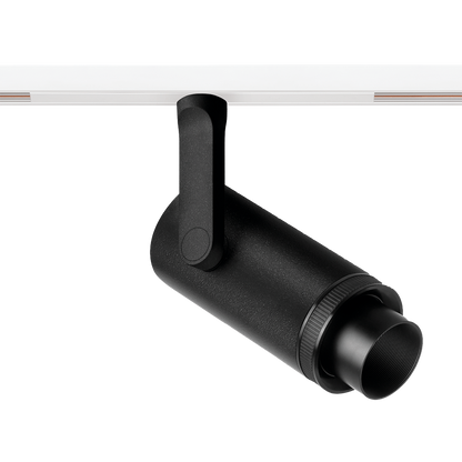 Spot Pentru Șină Arkoslight Plus 48V Short, Negru Texturat - Șină Albă, 4000K, Dali, Unghi 12°-51°, 18W, Ip20, Cri>90