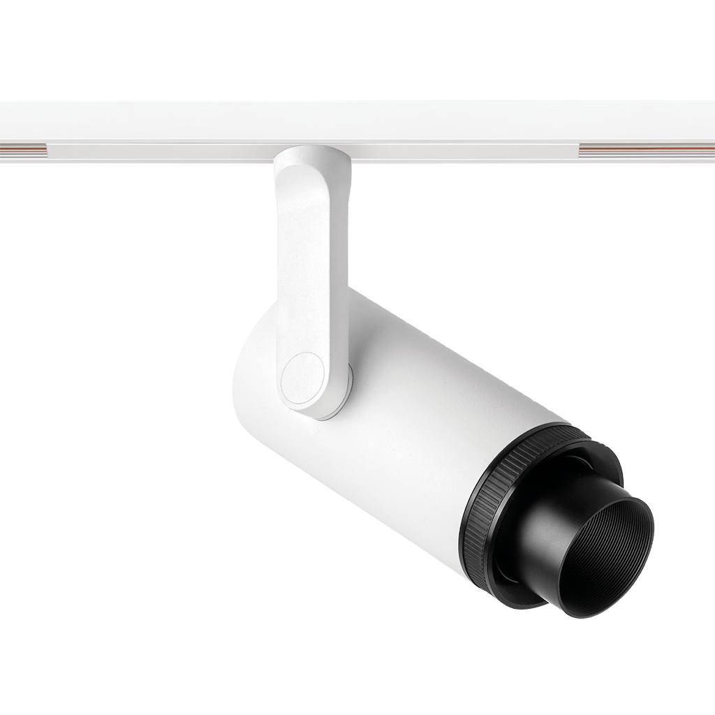 Track Spotlight Arkoslight Plus 48V Short, Textured White - White Track, 2700K, DALI, 12°-51° Beam Angle, 18W, IP20, CRI>90