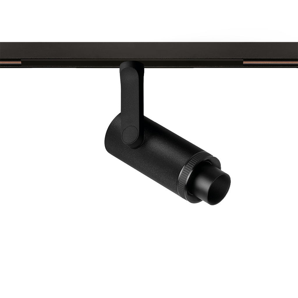 Spot Pentru Șină Arkoslight Plus Mini 48V Short, Negru Texturat, 2700K, Fără Dimare, Unghi 10°-41°, 6,5W, Ip20, Cri>90