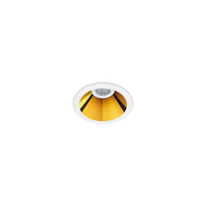 Spotlight Shot Light, White-Metallic Gold, 2700K, Non-Dimmable, 19° Beam Angle, 2.1W, IP20, CRI>90