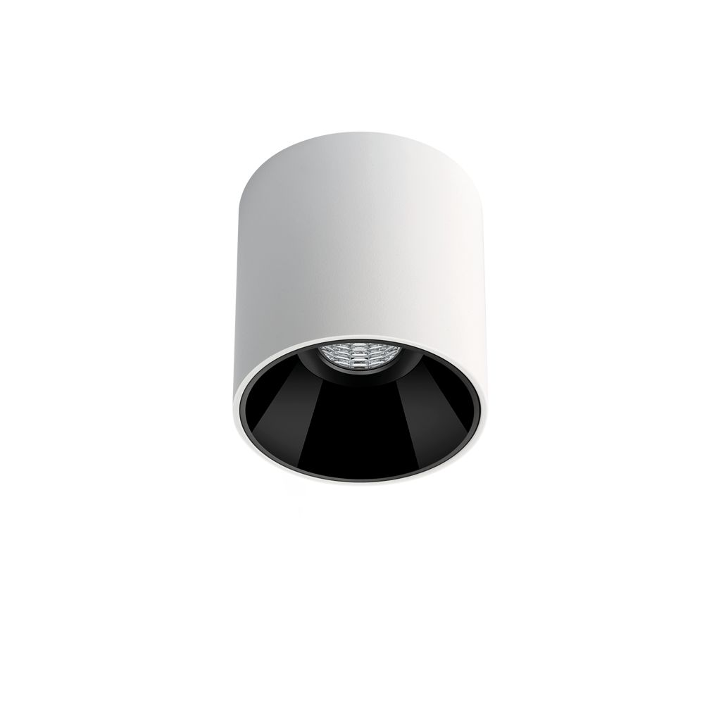 Spotlight Shot Light M Surface-Mounted, Textured White-Black, 2700K, Non-Dimmable / DALI, 38° Beam Angle, 4.5 / 6.5 / 12.4W, IP20, CRI>90