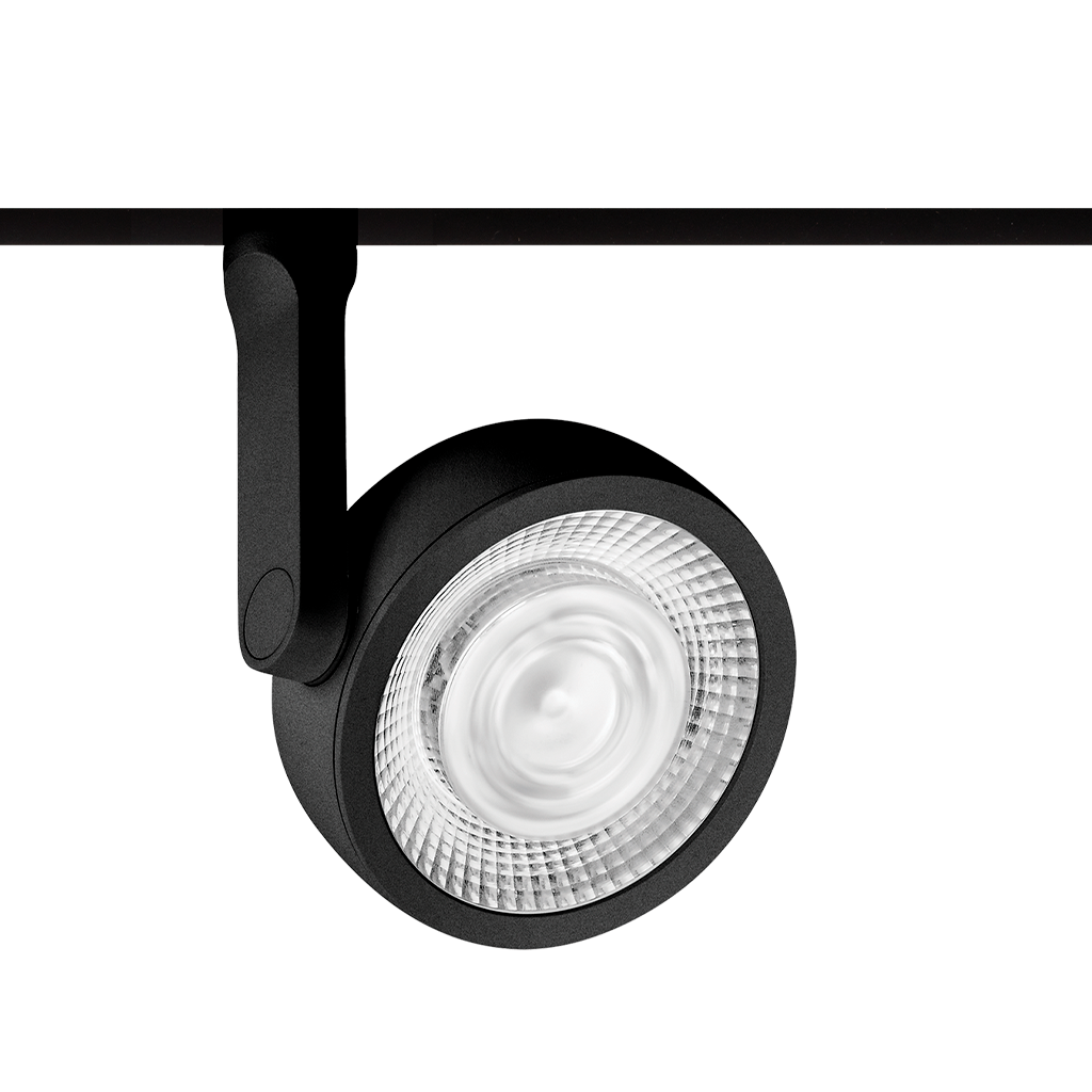 Spot Pentru Șină Arkoslight Six L 48V, Negru Texturat, 4000K, Dali, Unghi 17°, 24,5W, Ip20, Cri>90