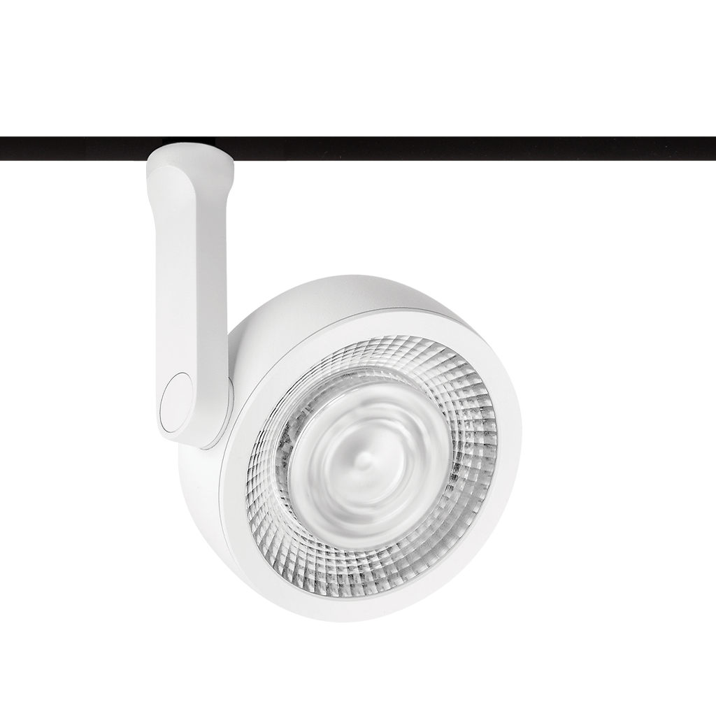 Spot Pentru Șină Arkoslight Six L 48V, Alb Texturat, 2700K, Dali, Unghi 26°, 24,5W, Ip20, Cri>90