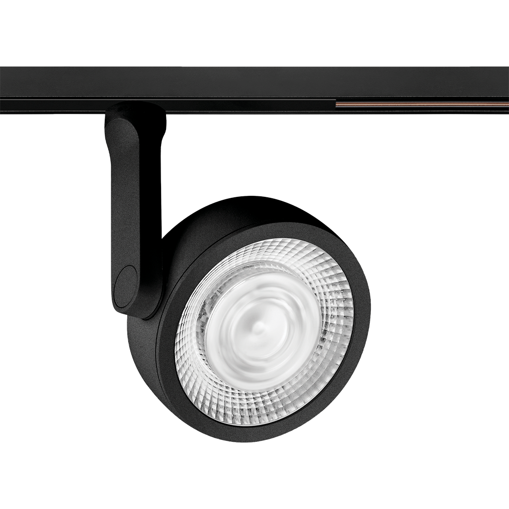 Spot Pentru Șină Arkoslight Six L 48V Short, Negru Texturat, 4000K, Dali, Unghi 17°, 24,5W, Ip20, Cri>90