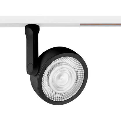 Spot Pentru Șină Arkoslight Six L 48V Short, Negru Texturat - Șină Albă, 2700K, Fără Dimare, Unghi 17°, 24,5W, Ip20, Cri>90