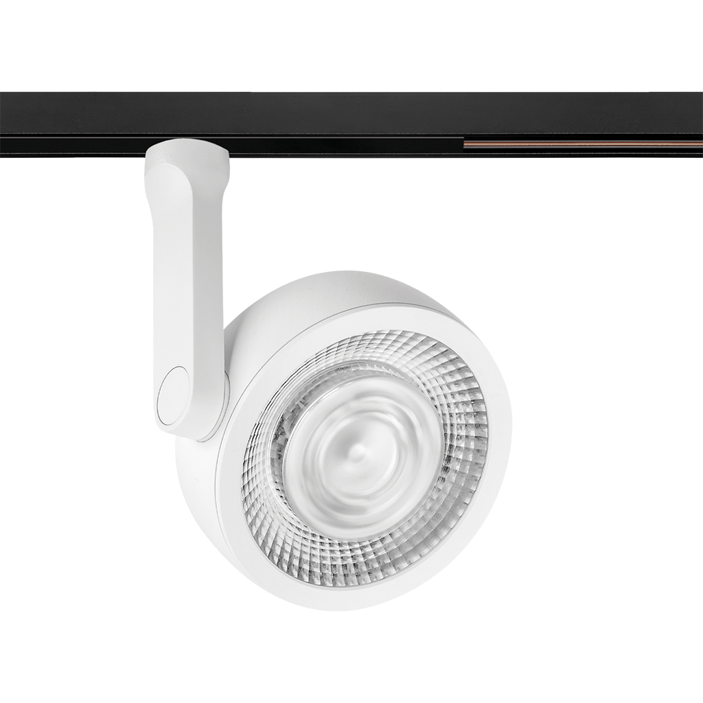 Spot Pentru Șină Arkoslight Six L 48V Short, Alb Texturat, 3000K, Dali, Unghi 26°, 24,5W, Ip20, Cri>90