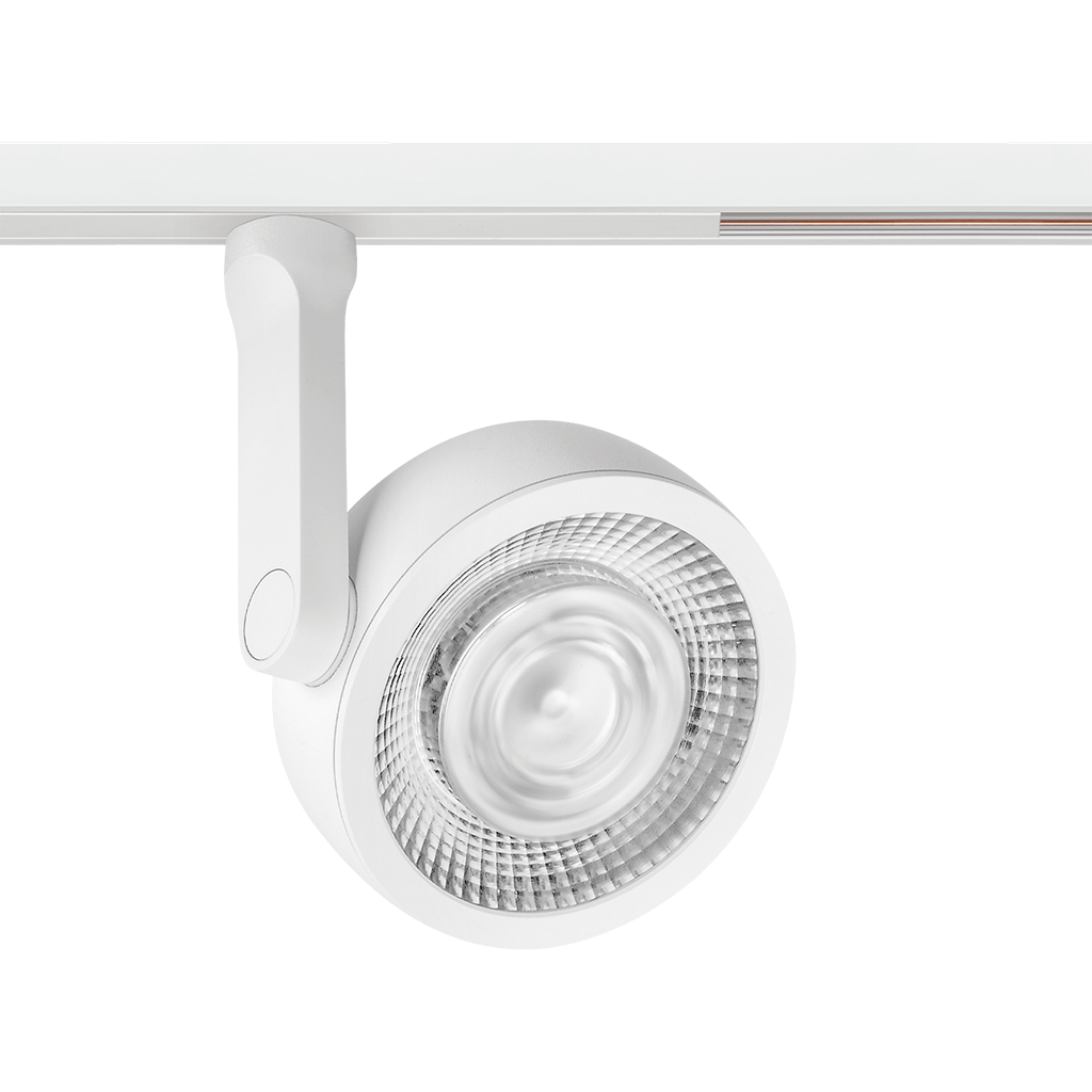 Spot Pentru Șină Arkoslight Six L 48V Short, Alb Texturat - Șină Albă, 3000K, Dali, Unghi 17°, 24,5W, Ip20, Cri>90