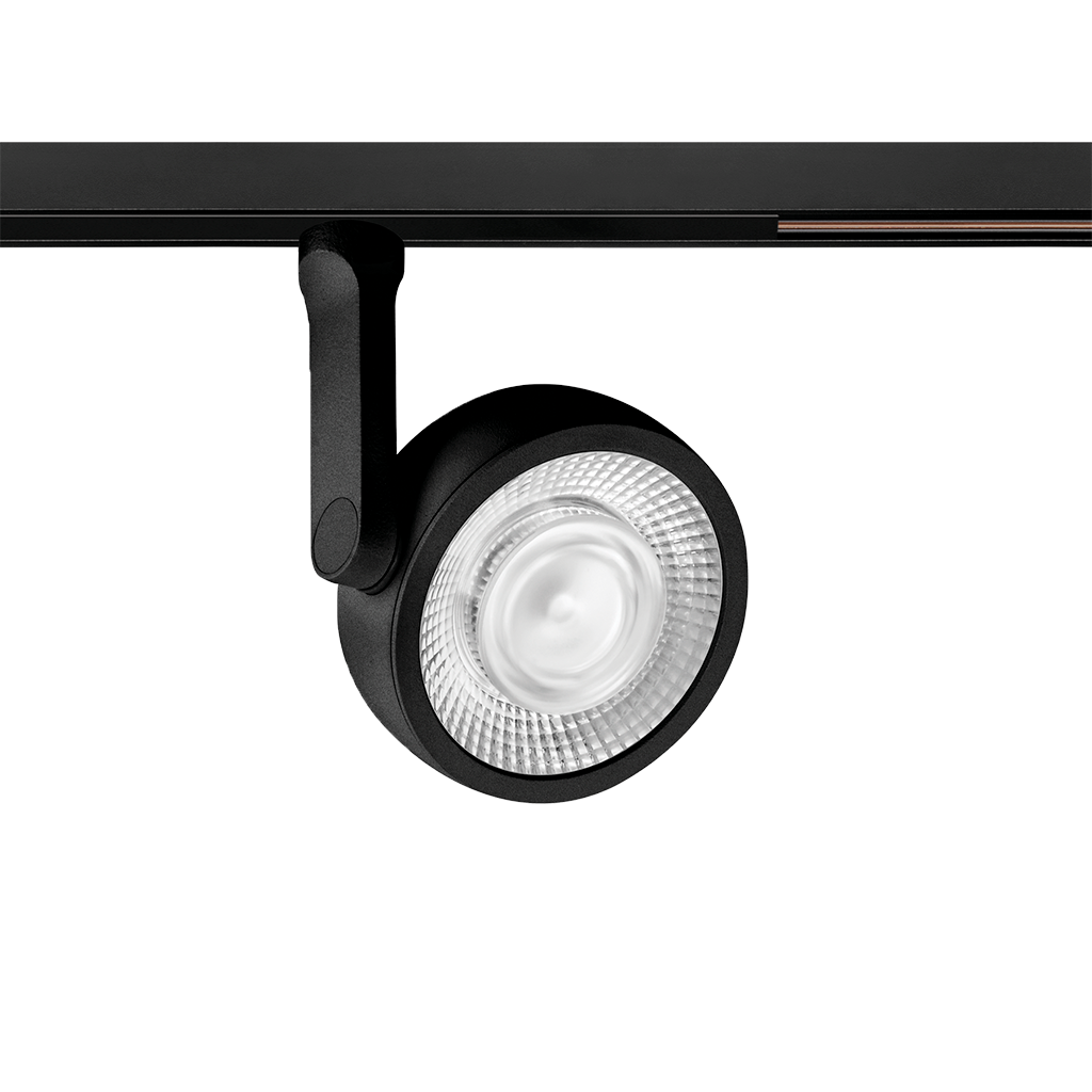 Spot Pentru Șină Arkoslight Six M 48V Short, Negru Texturat, 2700K, Dali, Unghi 38°, 17W, Ip20, Cri>90