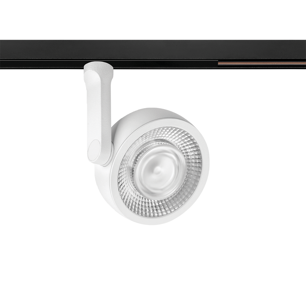 Spot Pentru Șină Arkoslight Six M 48V Short, Alb Texturat, 2700K, Fără Dimare, Unghi 19°, 17W, Ip20, Cri>90