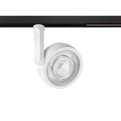 Spot Pentru Șină Arkoslight Six M 48V Short, Alb Texturat, 2700K, Fără Dimare, Unghi 19°, 17W, Ip20, Cri>90