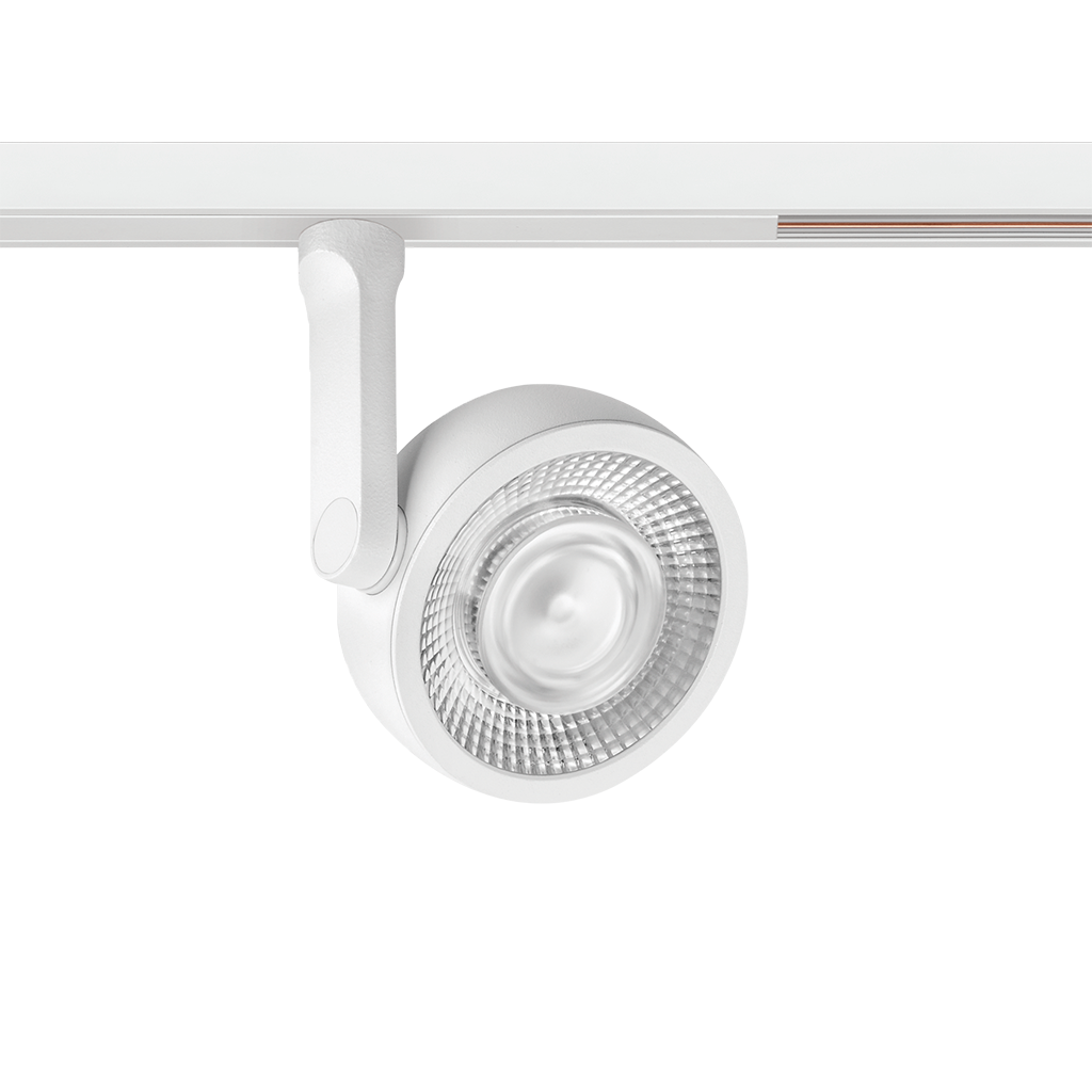 Spot Pentru Șină Arkoslight Six M 48V Short, Alb Texturat - Șină Albă, 2700K, Dali, Unghi 19°, 17W, Ip20, Cri>90