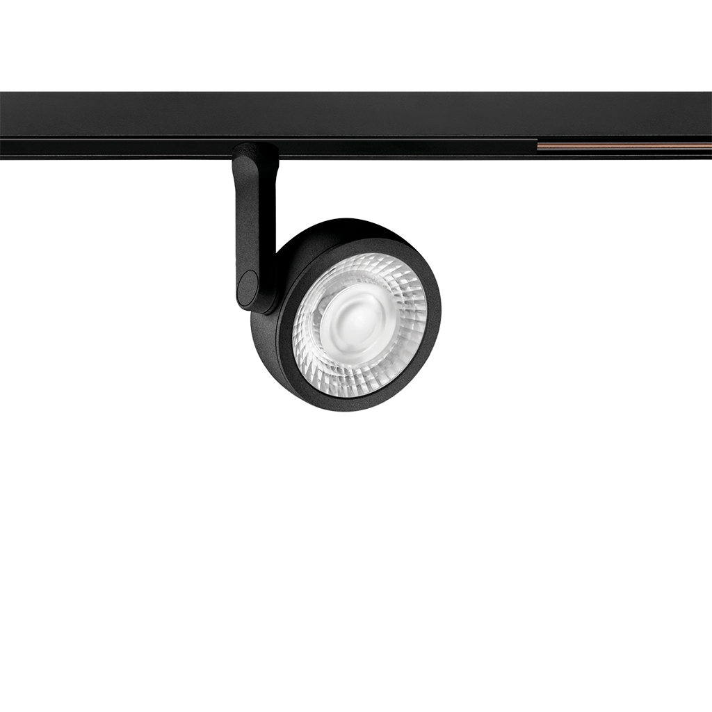 Spot Pentru Șină Arkoslight Six S 48V Short, Negru Texturat, 3000K, Dali, Unghi 17°, 8,5W, Ip20, Cri>90