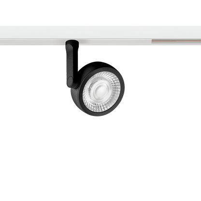 Spot Pentru Șină Arkoslight Six S 48V Short, Negru Texturat - Șină Albă, 3000K, Dali, Unghi 24°, 8,5W, Ip20, Cri>90