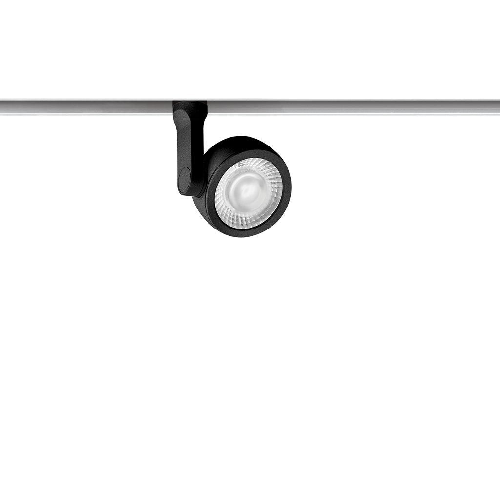 Track Spotlight Arkoslight Six Xs 48V, Textured Black - White Track, 2700K, DALI, 17° Beam Angle, 4.5W, IP20, CRI>90