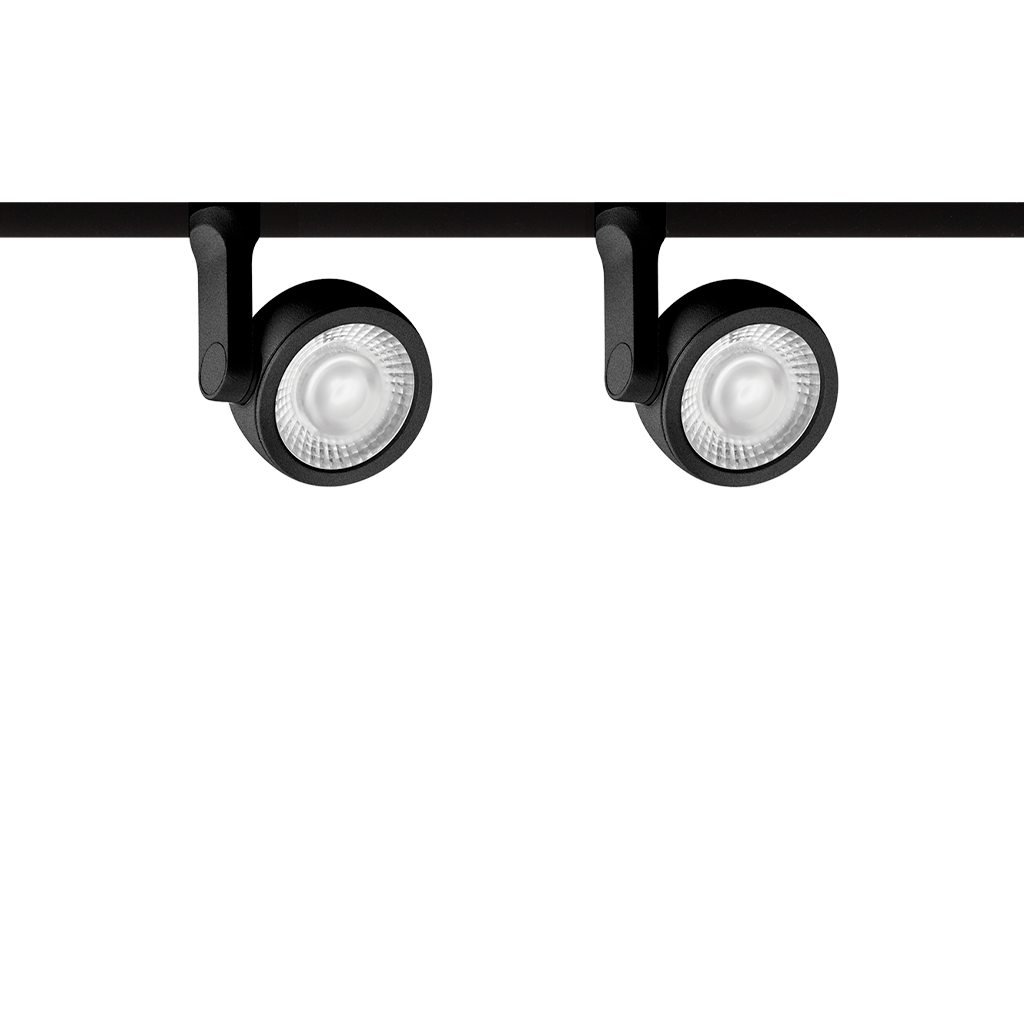 Spot Pentru Șină Arkoslight Six Xs Double 48V, Negru Texturat, 2700K, Dali, Unghi 17°, 9W, Ip20, Cri>90