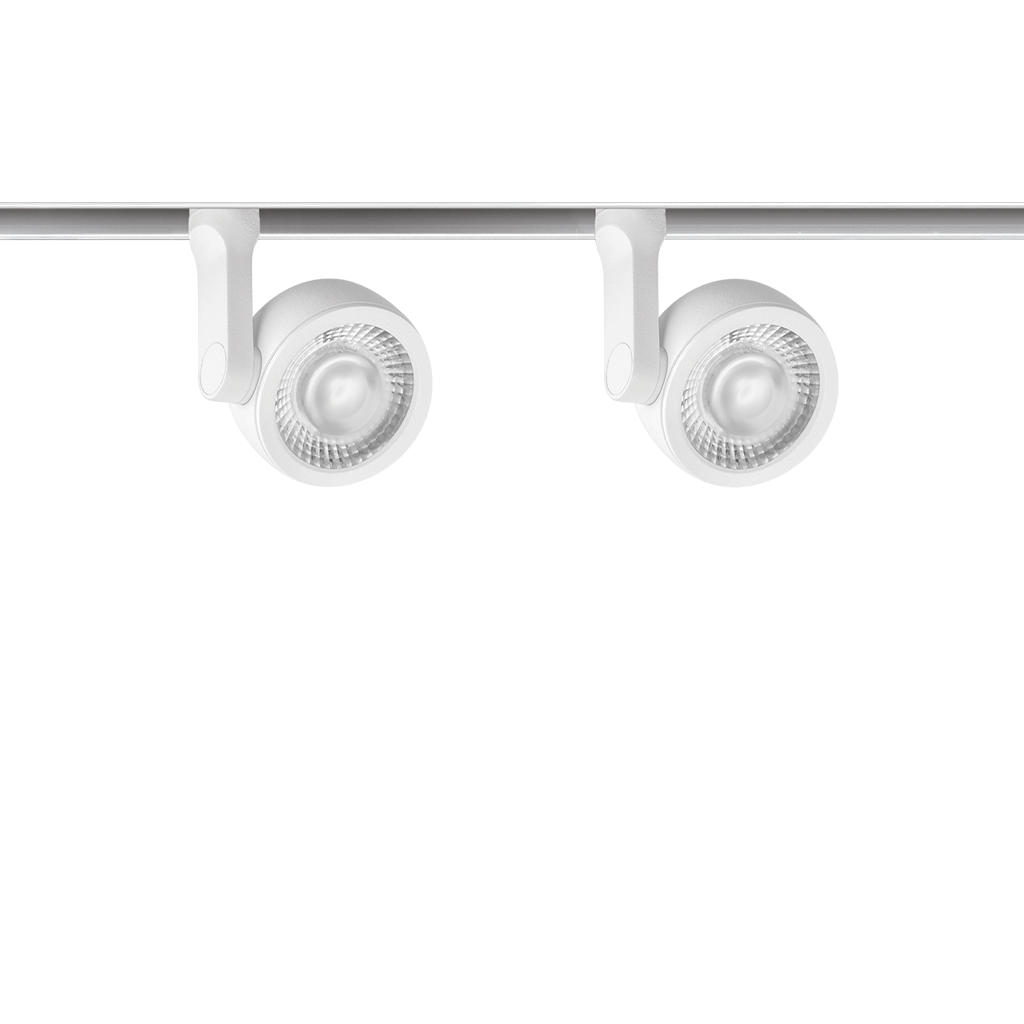 Spot Pentru Șină Arkoslight Six Xs Double 48V, Alb Texturat - Șină Albă, 2700K, Fără Dimare, Unghi 17°, 9W, Ip20, Cri>90
