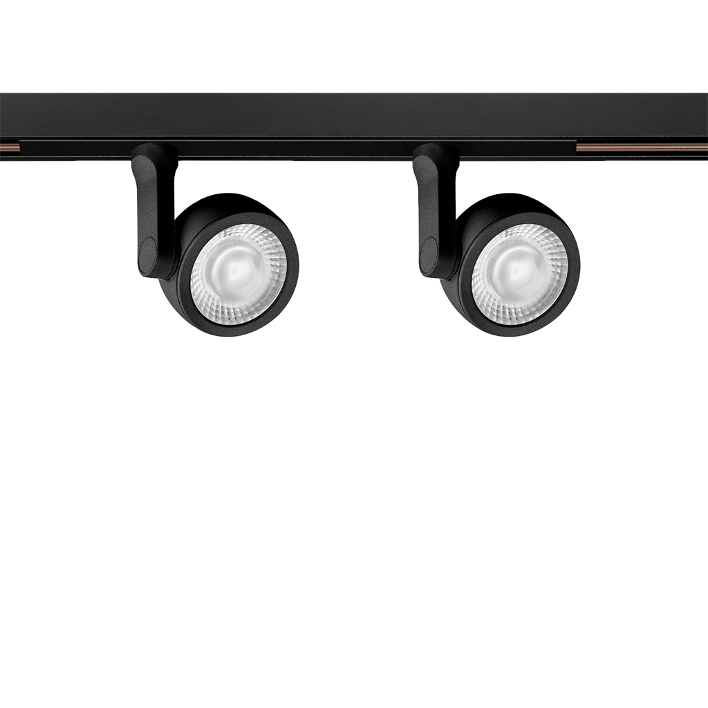 Spot Pentru Șină Arkoslight Six Xs Double 48V Short, Negru Texturat, 3000K, Dali, Unghi 17°, 9W, Ip20, Cri>90