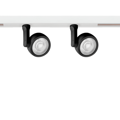 Track Spotlight Arkoslight Six Xs Double 48V Short, Textured Black - White Track, 3000K, DALI, 34° Beam Angle, 9W, IP20, CRI>90